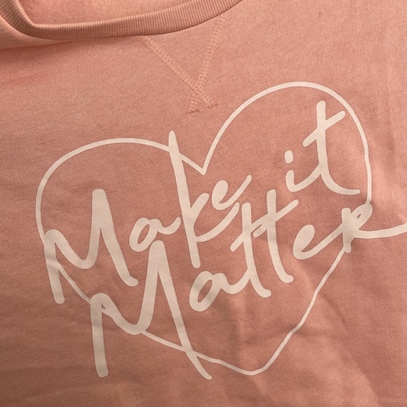 Oversize pink crop sweatshirt Make it matter - Picture 3 of 3